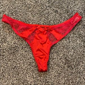 Silk and lace thong